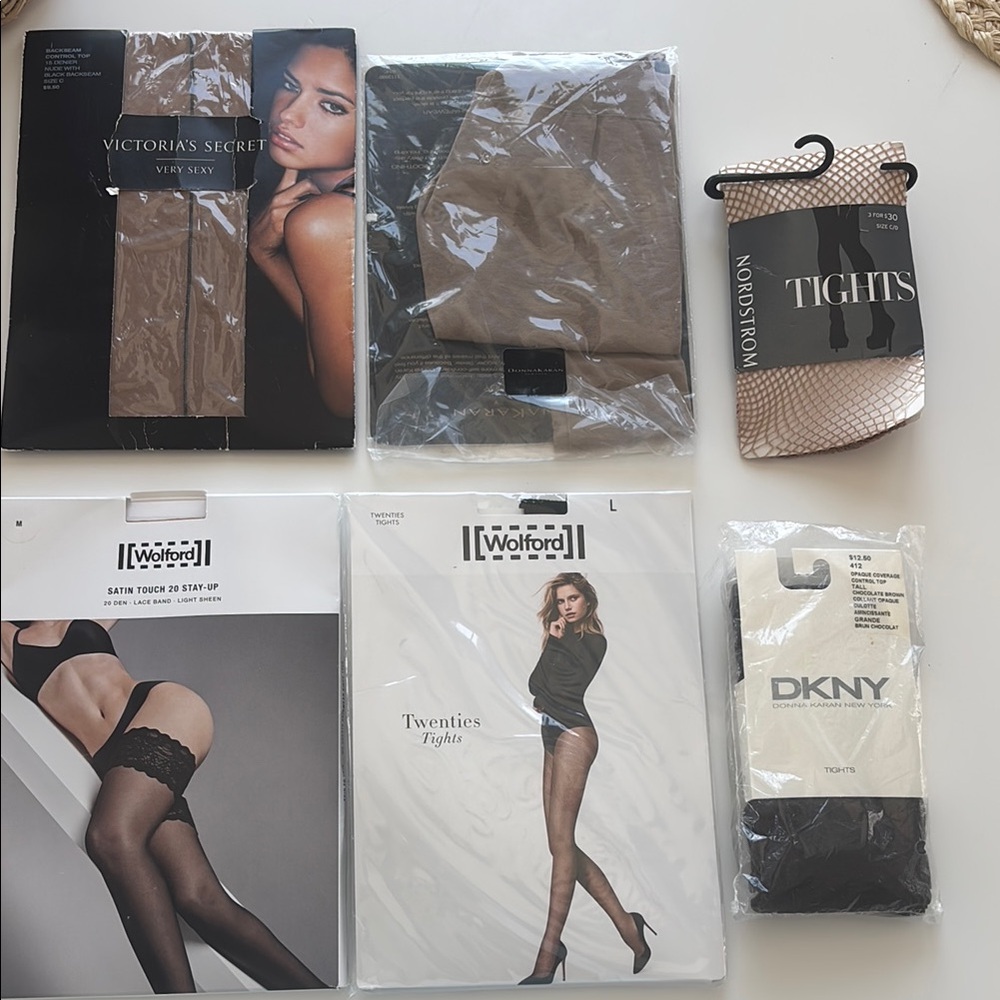 New, unopened Wolford, Donna Karen, DKNY and Victorias Secret Hosiery